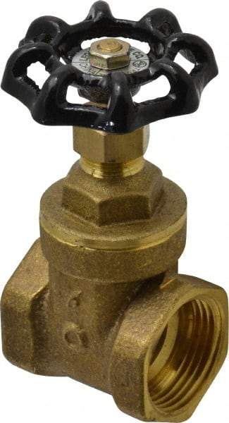 Legend Valve - 1" Pipe, Class 200, FNPT x FNPT Brass Solid Wedge Gate Valve - 200 WOG, 1 WSP, Bolted Bonnet, For Use with Potable Water Applications - Industrial Tool & Supply