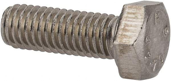 Value Collection - M5x0.80mm Metric Coarse, 14mm Length Under Head Hex Head Cap Screw - Fully Threaded, Grade 18-8 & Austenitic A2 Stainless Steel, Uncoated, 8mm Hex - Industrial Tool & Supply