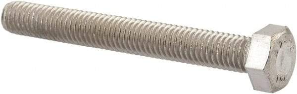 Value Collection - M5x0.80mm Metric Coarse, 40mm Length Under Head Hex Head Cap Screw - Fully Threaded, Grade 18-8 & Austenitic A2 Stainless Steel, Uncoated, 8mm Hex - Industrial Tool & Supply