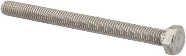 Value Collection - M5x0.80mm Metric Coarse, 60mm Length Under Head Hex Head Cap Screw - Fully Threaded, Grade 18-8 & Austenitic A2 Stainless Steel, Uncoated, 8mm Hex - Industrial Tool & Supply