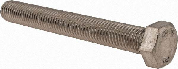 Value Collection - M18x2.50mm Metric Coarse, 140mm Length Under Head Hex Head Cap Screw - Fully Threaded, Grade 18-8 & Austenitic A2 Stainless Steel, Uncoated, 27mm Hex - Industrial Tool & Supply