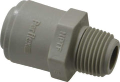 Parker - 1/2" Outside Diam, 3/8 NPTF, Acetal Push-to-Connect Tube Male Connector - 250 Max psi, Tan - Industrial Tool & Supply