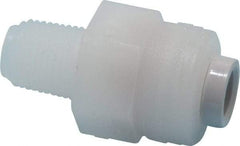 Parker - 1/4" Outside Diam, 1/8 NPTF, Kynar Push-to-Connect Tube Male Connector - 300 Max psi, Tan - Industrial Tool & Supply