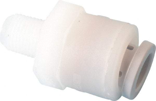 Parker - 3/8" Outside Diam, 1/8 NPTF, Kynar Push-to-Connect Tube Male Connector - 300 Max psi, Tan - Industrial Tool & Supply