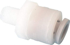 Parker - 3/8" Outside Diam, 1/8 NPTF, Kynar Push-to-Connect Tube Male Connector - 300 Max psi, Tan - Industrial Tool & Supply