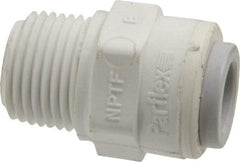 Parker - 3/8" Outside Diam, 3/8 NPTF, Polypropylene Push-to-Connect Tube Male Connector - 150 Max psi, Tan - Industrial Tool & Supply