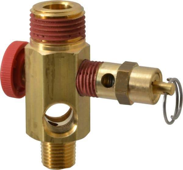 Midwest Control - 1/2" MNPT 150 psi Compressor Tank Manifold - For Use with Portable Air Tank, 1.88" Diam x 2.49" High - Industrial Tool & Supply
