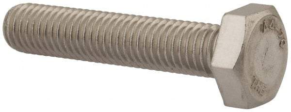Value Collection - M10x1.50mm Metric Coarse, 50mm Length Under Head Hex Head Cap Screw - Fully Threaded, Grade 316 & Austenitic A4 Stainless Steel, Uncoated, 17mm Hex - Industrial Tool & Supply