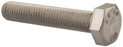 Value Collection - M10x1.50mm Metric Coarse, 55mm Length Under Head Hex Head Cap Screw - Fully Threaded, Grade 316 & Austenitic A4 Stainless Steel, Uncoated, 17mm Hex - Industrial Tool & Supply