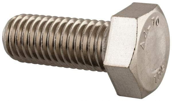 Value Collection - M12x1.75mm Metric Coarse, 30mm Length Under Head Hex Head Cap Screw - Fully Threaded, Grade 316 & Austenitic A4 Stainless Steel, Uncoated, 19mm Hex - Industrial Tool & Supply
