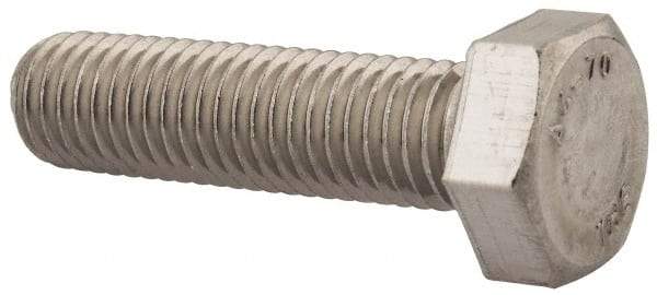 Value Collection - M12x1.75mm Metric Coarse, 45mm Length Under Head Hex Head Cap Screw - Fully Threaded, Grade 316 & Austenitic A4 Stainless Steel, Uncoated, 19mm Hex - Industrial Tool & Supply