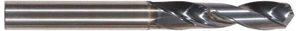 Tungaloy - 3/8" 130° Spiral Flute Solid Carbide Screw Machine Drill Bit - TiAlN Finish, Right Hand Cut, 2.362" Flute Length, 4.133" OAL, Standard Point, Straight Shank - Industrial Tool & Supply