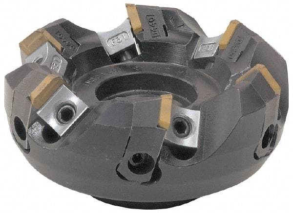 Tungaloy - 3.15" Cut Diam, 1" Arbor Hole, 0.157" Max Depth of Cut, 45° Indexable Chamfer & Angle Face Mill - 6 Inserts, SD..N42Z..N Insert, Right Hand Cut, 6 Flutes, Series TMD - Industrial Tool & Supply