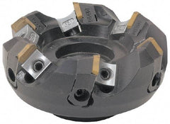 Tungaloy - 3.15" Cut Diam, 1" Arbor Hole, 0.157" Max Depth of Cut, 45° Indexable Chamfer & Angle Face Mill - 6 Inserts, SD..N42Z..N Insert, Right Hand Cut, 6 Flutes, Series TMD - Industrial Tool & Supply