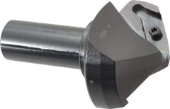 Tungaloy - 60° Lead Angle, 2.834" Max Cut Diam, 2.204" Min Cut Diam, 0.571" Max Depth of Cut, Indexable Chamfer and Angle End Mill - 2 Inserts, XCET Insert Style, 5.119" Overall Length, Straight Shank, 60° Included Angle - Industrial Tool & Supply