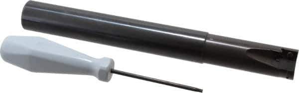 Tungaloy - 1" Cut Diam, 0.452" Max Depth of Cut, 1" Shank Diam, 8-3/4" OAL, Indexable Square Shoulder Centercutting End Mill - XXMU 12 Inserts, Cylindrical Shank, 90° Lead Angle, Series Jetmill Multi X - Industrial Tool & Supply