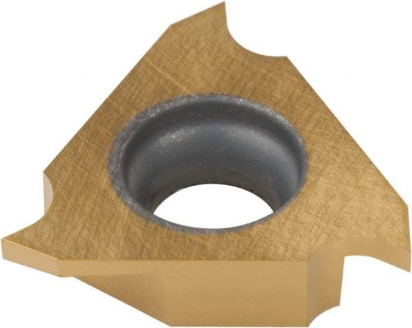 Tungaloy - 3100JTGR F Grade J740, 1mm Cutting Width Carbide Grooving Insert - 2.1mm Max Depth of Cut, Right Hand, 0.05mm Corner Radius, TiN Finish - Industrial Tool & Supply
