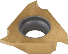 Tungaloy - 3100JTGR F Grade J740, 1mm Cutting Width Carbide Grooving Insert - 2.1mm Max Depth of Cut, Right Hand, 0.05mm Corner Radius, TiN Finish - Industrial Tool & Supply