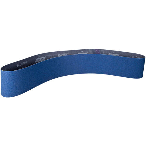 ‎2-1/2 × 60″ BlueFire Cloth Narrow Benchstand Belt 36 Grit R821P Zirconia Alumina - Industrial Tool & Supply