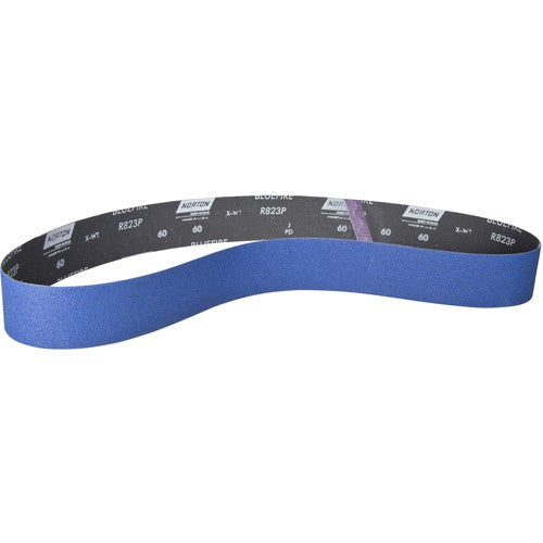 ‎2-1/2″ × 60″ NorZon Plus R823 Narrow Belt 60 Grit Zirconia Alumina - Industrial Tool & Supply