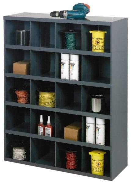 Durham - 20 Drawer, 20 Compartment, Small Parts Large Opening Storage Bin - 12" Deep x 33-3/4" Wide x 42" High - Industrial Tool & Supply