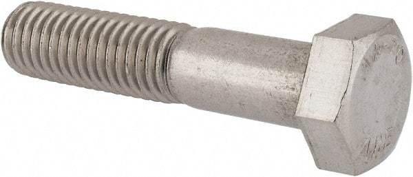 Value Collection - M12x1.75mm Metric Coarse, 55mm Length Under Head Hex Head Cap Screw - Partially Threaded, Grade 316 & Austenitic A4 Stainless Steel, Uncoated, 19mm Hex - Industrial Tool & Supply
