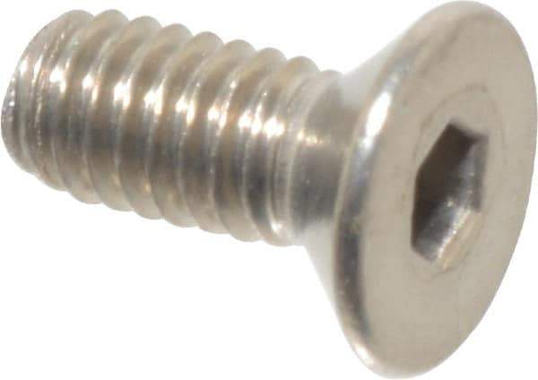 Value Collection - M2.5x0.45 Metric Coarse Hex Socket Drive, 90° Flat Screw - Grade 18-8 & Austenitic A2 Stainless Steel, Fully Threaded, 6mm OAL - Industrial Tool & Supply