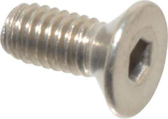 Value Collection - M2.5x0.45 Metric Coarse Hex Socket Drive, 90° Flat Screw - Grade 18-8 & Austenitic A2 Stainless Steel, Fully Threaded, 6mm OAL - Industrial Tool & Supply
