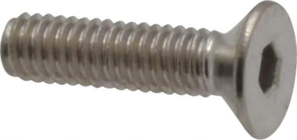 Value Collection - M2.5x0.45 Metric Coarse Hex Socket Drive, 90° Flat Screw - Grade 18-8 & Austenitic A2 Stainless Steel, Fully Threaded, 10mm OAL - Industrial Tool & Supply