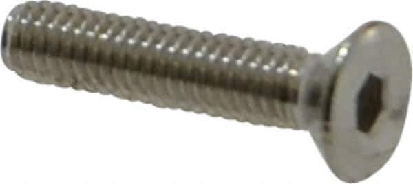 Value Collection - M2.5x0.45 Metric Coarse Hex Socket Drive, 90° Flat Screw - Grade 18-8 & Austenitic A2 Stainless Steel, Fully Threaded, 12mm OAL - Industrial Tool & Supply