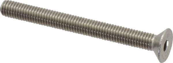 Value Collection - M5x0.80 Metric Coarse Hex Socket Drive, 90° Flat Screw - Grade 18-8 & Austenitic A2 Stainless Steel, Partially Threaded, 50mm OAL - Industrial Tool & Supply