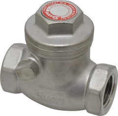 Sharpe Valves - 1/2" Stainless Steel Check Valve - FNPT x FNPT, 200 WOG - Industrial Tool & Supply