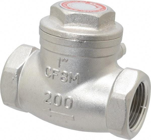 Sharpe Valves - 1" Stainless Steel Check Valve - FNPT x FNPT, 200 WOG - Industrial Tool & Supply