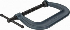 Wilton - Regular-Duty 6-1/16" Max Opening, 4-1/8" Throat Depth, Forged Steel Standard C-Clamp - 6,600 Lb Capacity, 0" Min Opening, Deep Throat - Industrial Tool & Supply