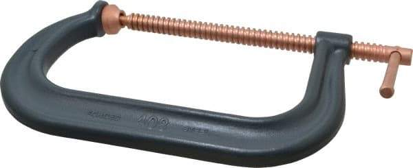 Wilton - Regular-Duty 8-1/4" Max Opening, 5" Throat Depth, Forged Steel Standard C-Clamp - 6,900 Lb Capacity, 0" Min Opening, Deep Throat - Industrial Tool & Supply