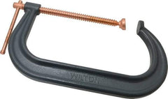 Wilton - Regular-Duty 10-1/8" Max Opening, 6" Throat Depth, Forged Steel Standard C-Clamp - 8,000 Lb Capacity, 2" Min Opening, Deep Throat - Industrial Tool & Supply