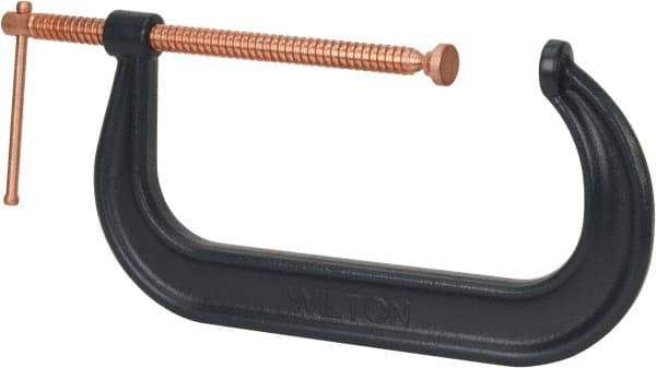 Wilton - Regular-Duty 12-1/4" Max Opening, 6-5/16" Throat Depth, Forged Steel Standard C-Clamp - 9,300 Lb Capacity, 2" Min Opening, Deep Throat - Industrial Tool & Supply