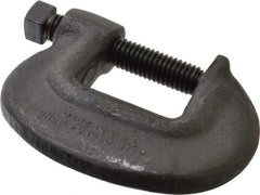 Wilton - Extra Heavy-Duty 1-3/8" Max Opening, 1-3/32" Throat Depth, Forged Steel Standard C-Clamp - 5,600 Lb Capacity, 0" Min Opening, Standard Throat Depth, Cold Drawn Steel Screw - Industrial Tool & Supply