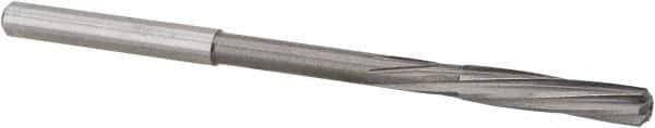 Magafor - 4.45mm Solid Carbide 6 Flute Chucking Reamer - Spiral Flute, 0.177" Straight Shank, 53/64" Flute Length, 3-5/32" OAL - Industrial Tool & Supply