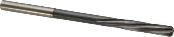 Magafor - 5.53mm Solid Carbide 6 Flute Chucking Reamer - Spiral Flute, 0.216" Straight Shank, 1-1/32" Flute Length, 3-21/32" OAL - Industrial Tool & Supply