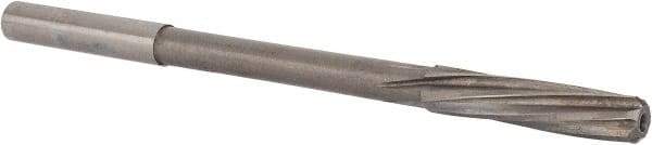 Magafor - 5.63mm Solid Carbide 6 Flute Chucking Reamer - Spiral Flute, 0.216" Straight Shank, 1-1/32" Flute Length, 3-21/32" OAL - Industrial Tool & Supply