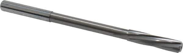 Magafor - Letter E Solid Carbide 6 Flute Chucking Reamer - Spiral Flute, 0.236" Straight Shank, 1-7/64" Flute Length, 3-31/32" OAL - Industrial Tool & Supply