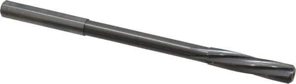 Magafor - 6.37mm Solid Carbide 6 Flute Chucking Reamer - Spiral Flute, 0.236" Straight Shank, 1-7/64" Flute Length, 3-31/32" OAL - Industrial Tool & Supply