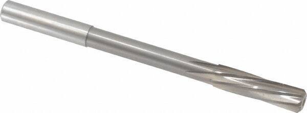 Magafor - 9.49mm Solid Carbide 6 Flute Chucking Reamer - Spiral Flute, 0.354" Straight Shank, 1-27/64" Flute Length, 4-31/32" OAL - Industrial Tool & Supply