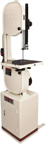 Jet - 13-1/2 Inch Throat Capacity, Variable Speed Pulley Vertical Bandsaw - 1500, 3000 SFPM, 1-1/4 HP, Single Phase - Industrial Tool & Supply