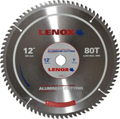 Lenox - 12" Diam, 1" Arbor Hole Diam, 80 Tooth Wet & Dry Cut Saw Blade - Titanium Carbide-Tipped, General Purpose Action, Standard Round Arbor - Industrial Tool & Supply