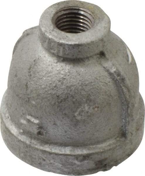 Made in USA - Class 150, 1 x 1/4" Galvanized Pipe Reducing Coupling - Threaded, Malleable Iron - Industrial Tool & Supply