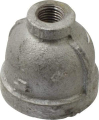Made in USA - Class 150, 1 x 1/4" Galvanized Pipe Reducing Coupling - Threaded, Malleable Iron - Industrial Tool & Supply