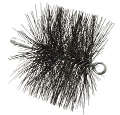 Schaefer Brush - 4-1/2" Brush Length, 7" Diam, Double Stem, Double Spiral Tube Brush - 7-1/2" Long, Tempered Steel Wire, 1/4" NPT Male Connection - Industrial Tool & Supply