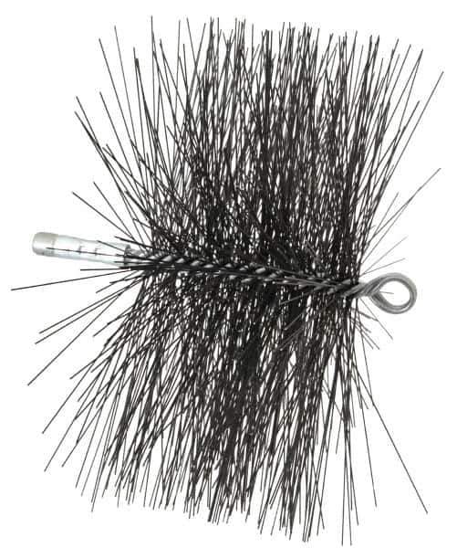 Schaefer Brush - 4-1/2" Brush Length, 10" Diam, Double Stem, Double Spiral Tube Brush - 7-1/2" Long, Tempered Steel Wire, 1/4" NPT Male Connection - Industrial Tool & Supply